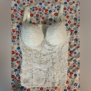 Forever 21 Lace Strappy Top with Corset Backing